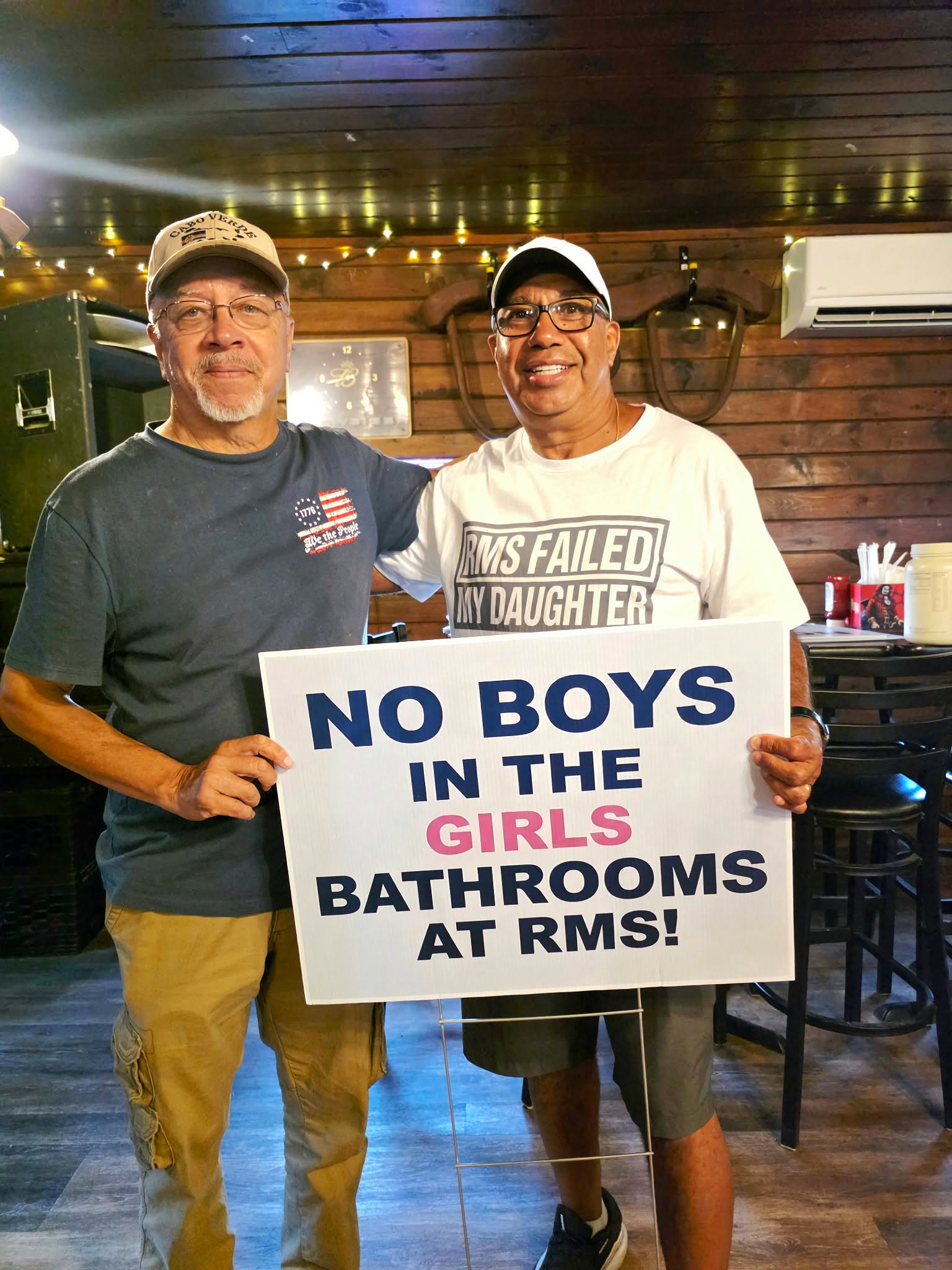 Community members supporting parental rights and school bathroom policies